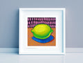 Small Lemon Painting, Original Acrylic Still Life, 5.1" x 5.1"