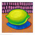 Small Lemon Painting, Original Acrylic Still Life, 5.1" x 5.1"