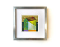Small House Acrylic Painting on Canvas, Abstract Landscape (5.1" x 5.1")