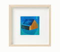 Small House Acrylic Painting on Canvas: Abstract Landscape Art (13x13cm)