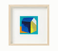 Small House Acrylic Painting, Abstract Landscape, Original Art (5.1" x 5.1") 13х 13 cm