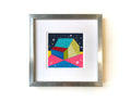 Small Abstract House Painting, Original Acrylic on Canvas (5.1”