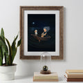 Kunstdruck Mädchen im Boot  Druck Illustration Kunst, Art Print