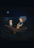 Kunstdruck Mädchen im Boot  Druck Illustration Kunst, Art Print