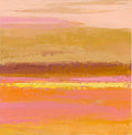 Original Abstract Landscape Painting, Modern Acrylic Artwork 20x20cm