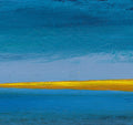 Small Blue Abstract Seascape Painting, Modern Acrylic Artwork (20x20cm)
