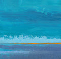 Small Blue Sea Abstract Painting, Modern Canvas Artwork (20x20cm)