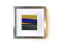 Gold Indigo Abstract Landscape Painting, Small Acrylic Art (5x5 inch)
