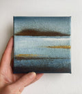 Small Abstract Canvas Painting, Earth Tones, Modern Wall Art (5x5 inch)