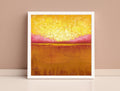 Original Abstract Landscape Painting, Modern Acrylic Artwork, 8x8"