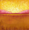 Original Abstract Landscape Painting, Modern Acrylic Artwork, 8x8"