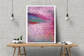 Original Abstract Acrylic Painting, Pink Modern Wall Art, 11.8x15.7"
