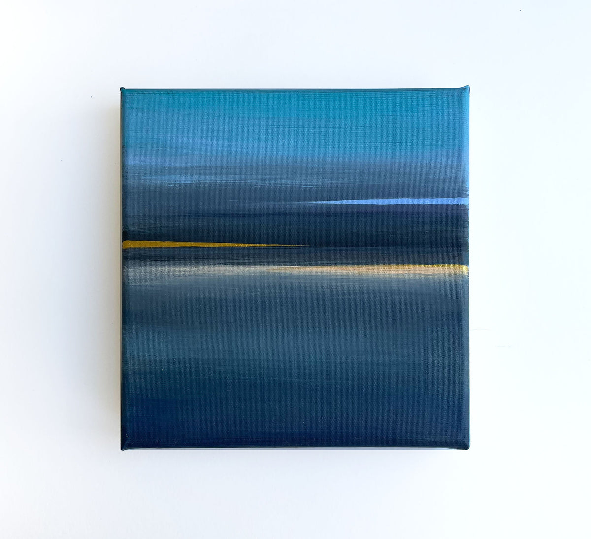 Small Abstract Seascape Painting, Modern Wall Art (20x20cm)