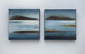 Small Abstract Canvas Painting, Gray Earth Tone Modern Wall Art (5x5 inch)