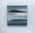 Small Abstract Canvas Painting, Gray Earth Tone Modern Wall Art (5x5 inch)