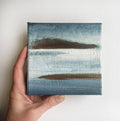 Small Abstract Canvas Painting, Gray Earth Tone Modern Wall Art (5x5 inch)