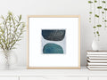 Small Abstract Landscape Painting, Beige White Brown Acrylic Art (5.1 x 5.1 inch)