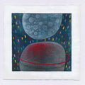 Original Abstract Landscape Painting on Canvas, Small Acrylic Art (5x5 inch)
