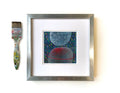 Original Abstract Landscape Painting on Canvas, Small Acrylic Art (5x5 inch)