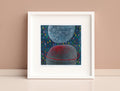 Original Abstract Landscape Painting on Canvas, Small Acrylic Art (5x5 inch)