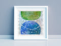 Small Abstract Landscape Acrylic Painting, 5x5 Original Art