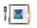 Original Abstract Acrylic Painting, Geometric Landscape Art (5x5 inch)