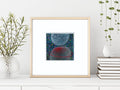 Original Abstract Landscape Painting on Canvas, Small Acrylic Art (5x5 inch)