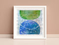 Small Abstract Landscape Acrylic Painting, 5x5 Original Art