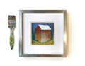Small House Acrylic Painting, Abstract Landscape on Canvas (13x13cm)