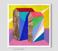 Small Abstract House Painting, Original Acrylic Art (30x30 cm)