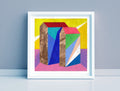 Small Abstract House Painting, Original Acrylic Art (30x30 cm)