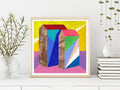 Small Abstract House Painting, Original Acrylic Art (30x30 cm)