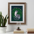 Katze im Rosen, Print  Kunst Druck, Wand Kunst, Illustration, Katzen Kunst, Home Decor, Cat Kunstwerk, Kunstdrucke