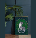 Katze im Rosen, Print  Kunst Druck, Wand Kunst, Illustration, Katzen Kunst, Home Decor, Cat Kunstwerk, Kunstdrucke