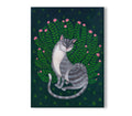 Katze im Rosen, Print  Kunst Druck, Wand Kunst, Illustration, Katzen Kunst, Home Decor, Cat Kunstwerk, Kunstdrucke