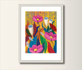 Blumen Original Acrylbild auf Papier 30 x 40cm