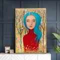 Mädchen Porträit Herbst Original Acryl Bild Handgemaltes Gemälde