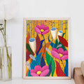 Blumen Original Acrylbild auf Papier 30 x 40cm
