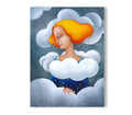 Portrait Frau Wolken Original Acryl Gemälde von Rita Wolff Original auf Papier