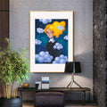 Portrait Frau Wolken Original Acryl Gemälde von Rita Wolff Original auf Papier