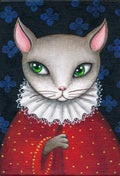 Katze Acryl Original, Gerahmtes Bild, Goldene Rahme