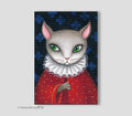 Katze Acryl Original, Gerahmtes Bild, Goldene Rahme