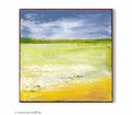 Original Summer Meadow Landscape Painting, Modern Abstract Artwork (20x20cm)