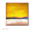 Small Yellow Abstract Painting on Canvas, Modern Wall Art (20x20cm)