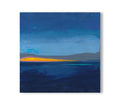 Small Abstract Seascape Painting, Blue Modern Wall Art (20x20cm)