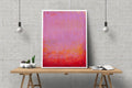 Red Abstract Acrylic Painting, Modern Wall Art, 11.8x15.7