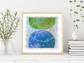 Small Abstract Landscape Acrylic Painting, 5x5 Original Art