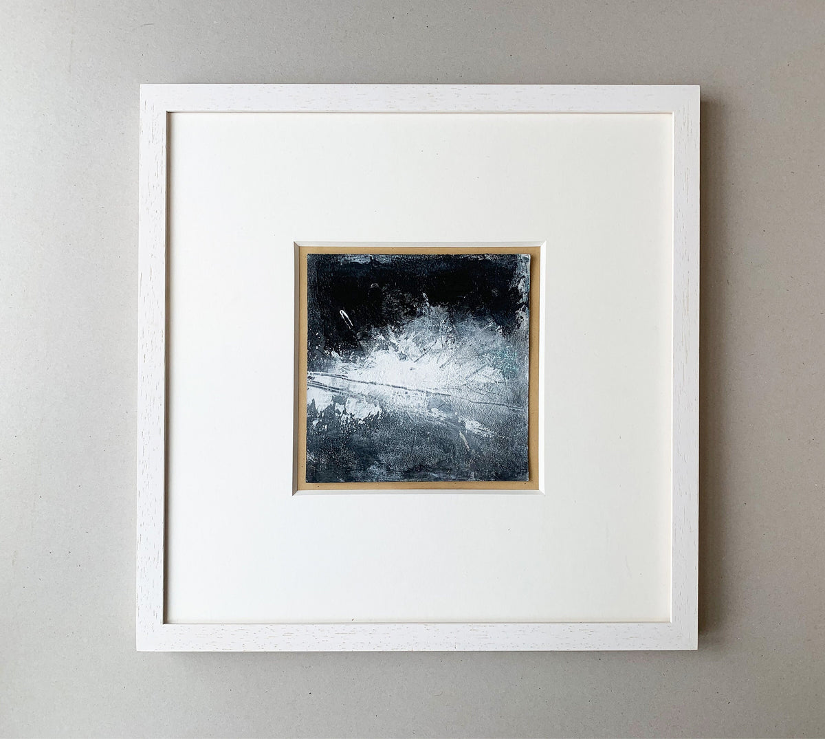 Original Black and White Abstract Landscape Painting, Small Wall Art