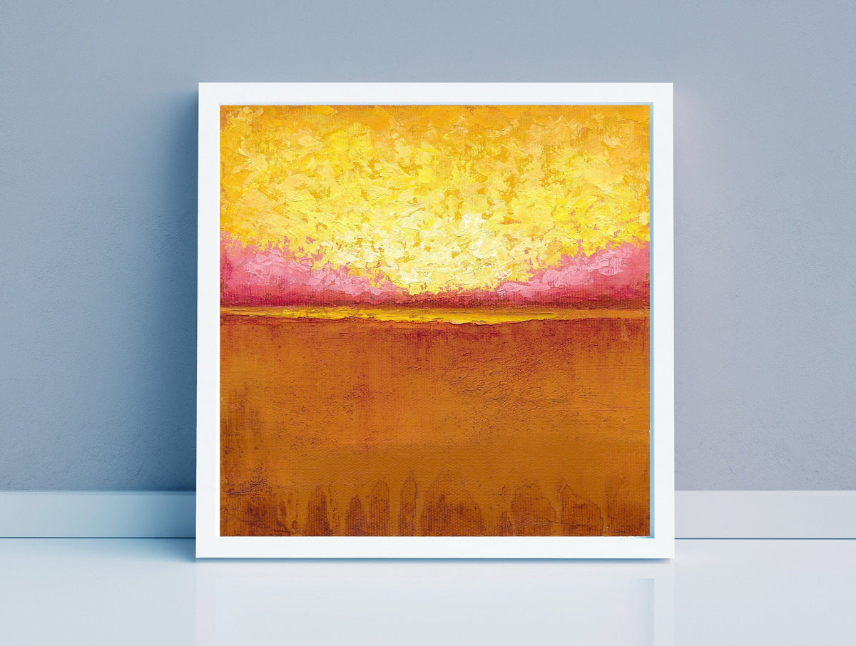 Original Abstract Landscape Painting, Modern Acrylic Artwork, 8x8"