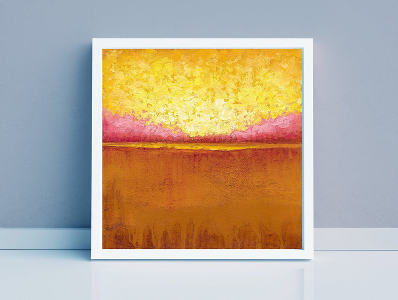 Original Abstract Landscape Painting, Modern Acrylic Artwork, 8x8"